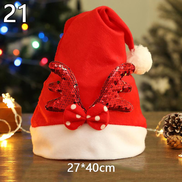 Nya Julhattar Vuxna Barn Kostym Tomte Snögubbe Ren Festivalhatt Ornament För Navidad Nyårspresenter 21 27*40cm