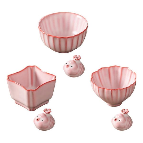Pink Keramisk Ornament, Internet Berømt Boblefisk Kæledyr Tebowle C9D6 B
