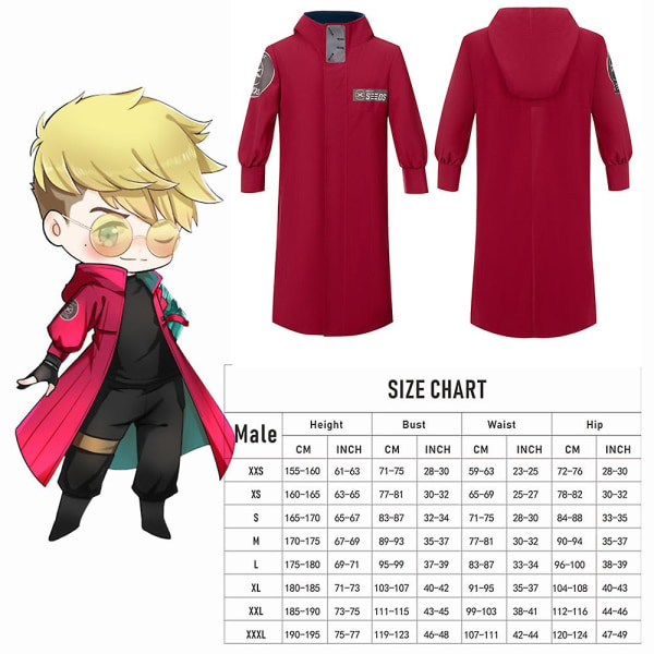 Anime Vash The Stampede Cosplay Trigun Cosplay Kostym För Barn Vuxen Hoodie Trench Halloween Barn Vardagskläder Karneval XS