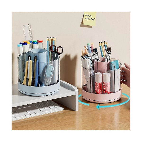 Penholder Organizer til Skrivebord Kosmetik Organizer - Roterende Penholder til Pensel Farveblyant Mar