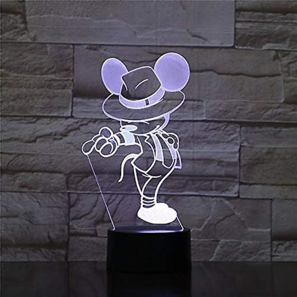 Usb 3D Led Yövalo Lapsille Lasten Lahja Vauvan Yölamppu Tanssiva Michael Jackson Makuuhuoneen Pöytälamppu, Kaukosäädin