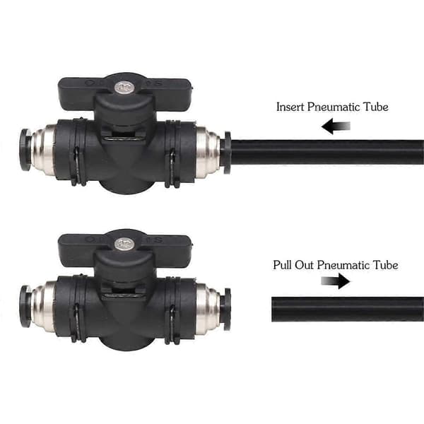 6mm Push Connect Kuleventil 6mm Luftstrømskontrollventil Hurtigkoblingsventil Rørfittings 3-pakning