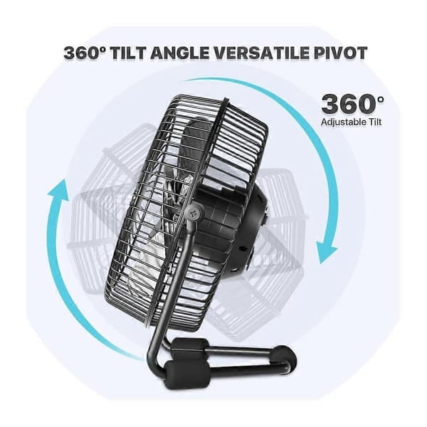 4-tommers lille USB-skrivebordsventilator