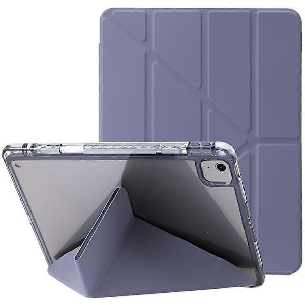 Yhteensopiva iPad Air 11 (2024) Kotelo PU Nahka Origami Jalusta Läpinäkyvä Tablettisuoja Purple