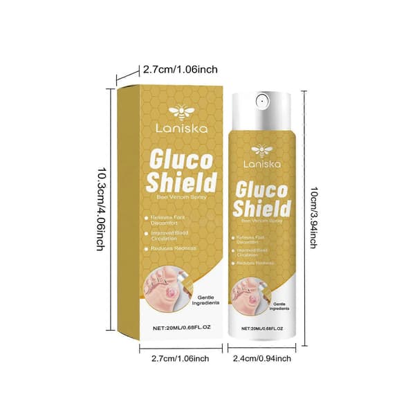Gluco-Shield Bee-Venom Sår Spray Lang Beskyttelse Lange Kontortimer 2pcs