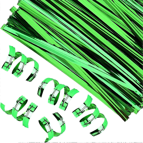 800 stk. 10 cm Metall Twist Ties, (Grønn) for Kaffeposer Godteposer Konfektkaker Festartikler Twist Ties, Julepynt