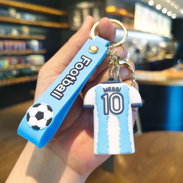 Messi Fotbollsnyckelring Väskhänge Serie Docka Stjärna Sport Nyckelring Actionfigur Souvenir Leksak Gåva 4