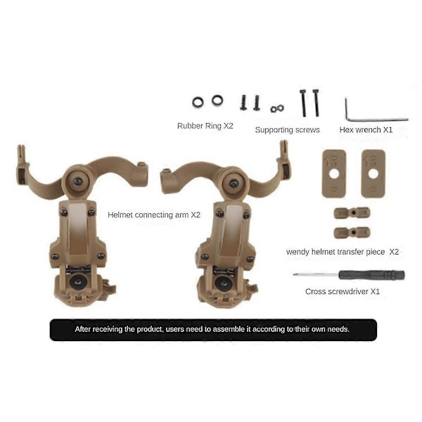 Taktiskt Headset Fäste Hjälmmonterad Tillbehörsskena Adapter Kit Justerbar Pickup Brusreducering
