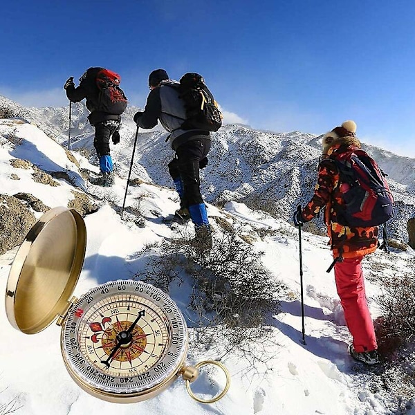Kompassi, Triomphe kannettava kompassi, taskukompassi, ulkokompassi, valaisevilla numeroilla ja suojuksella, ulkoilunavigointityökalu, matkailuun, patikointiin, tutk