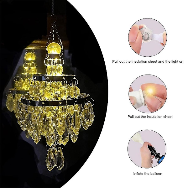 60 stk LED Ballonglys, Mini LED Lys Varmt Hvit, LED Ballonglys For Papirlykter, Ballonglys, Bursdagsfest