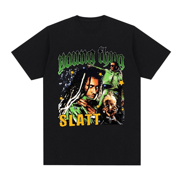 Rapper Young Thug Grafik T-shirt Mænd Kvinder Mode Hip Hop Vintage T-shirt Clear XS