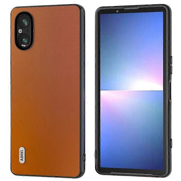 ABEEL Kompatibel til Sony Xperia 5 V Etui PU Læder + Hård PC Glat Beskyttelsescover Brown