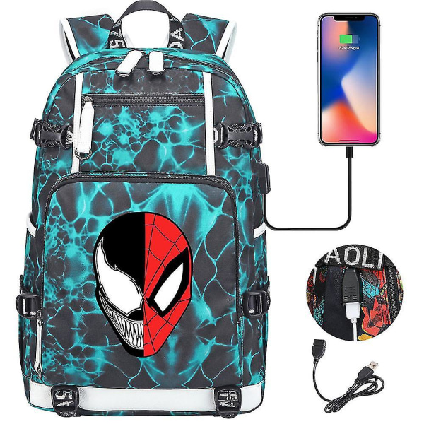 Venom Fashion Tryckt Usb Ungdoms Skolväska (1-11) Color-14