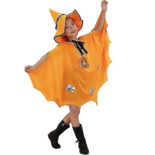 Skremmende heksekåpe Jente Gresskar Draculaura Klær Forkledning Kappe Skrekk Halloween Kostymer For Barn Barn Karneval Kjole Fantasia