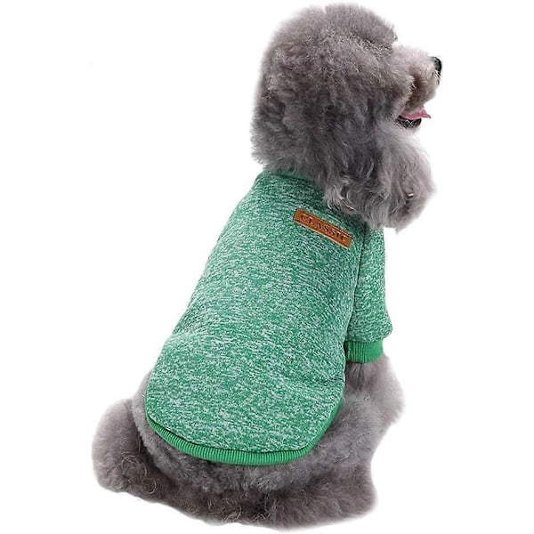 Hunde Tøj Strik Hundetrøje Blød Tyk Varm Hvalpe Hunde Skjorte Vinter Hvalpetrøje Hunde (X-Large, Grøn)