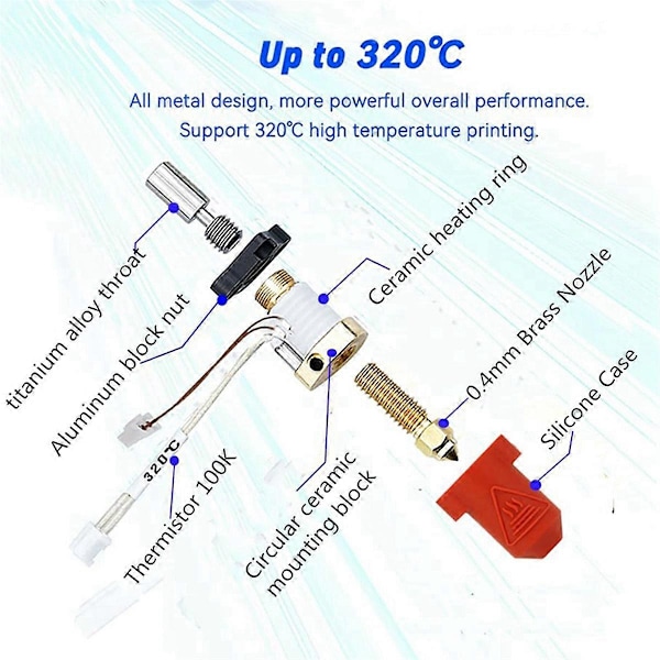 K1 Värmare Kit 300 Hög Temperatur 60W Uppvärmning Hög Hastighet Utskrift Lämplig för K1/K1 MAX 3D-skrivare