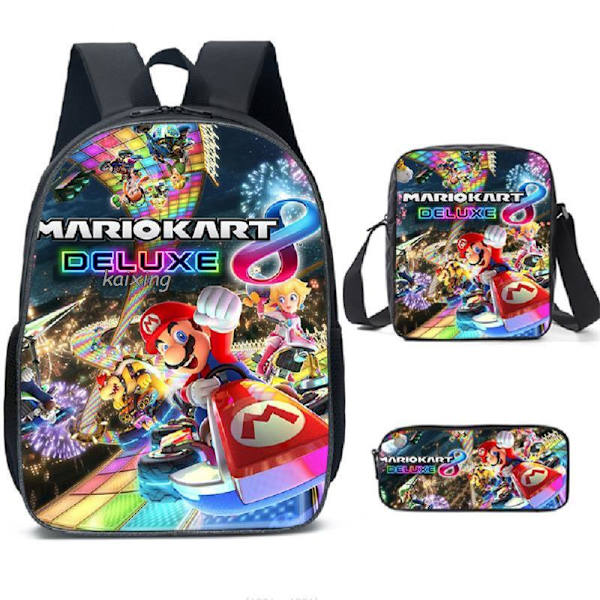 Super Mario Prinsesse 3-delt skolesekk for barn Clear 14inch
