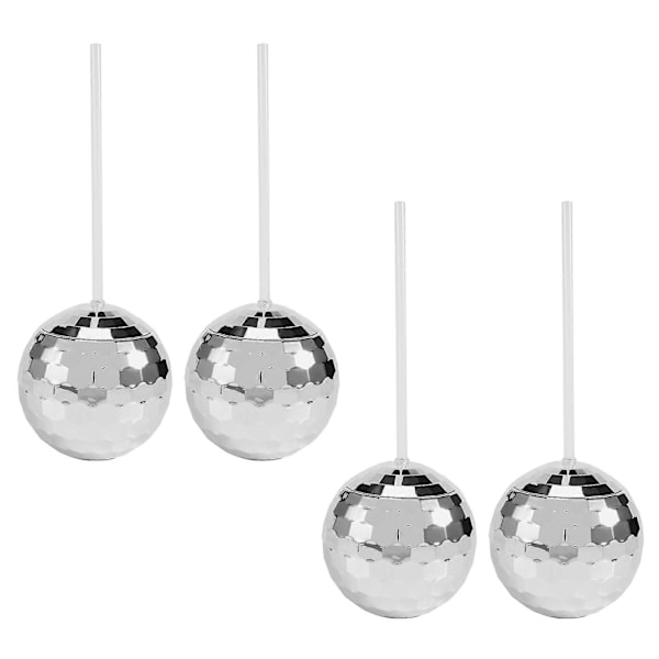Set med 4 Disco Ball Cup Glitter Flash Ball Cocktail Cup Te Flaska Party Tillbehör Unik för Fest