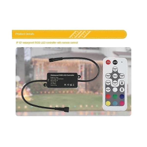 RGB LED Controller Lysdæmper LED Controller DC12-24V, RGB Farverig LED Lys med Lysbjælke Lampe Controller Lysdæmper