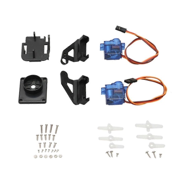 1 Sett Dobbel Akse Servo Gimbal Anti-Vibrasjons Kamera Plattform Feste PTZ Pan/Tilt med 2 stk 9G Servo fo