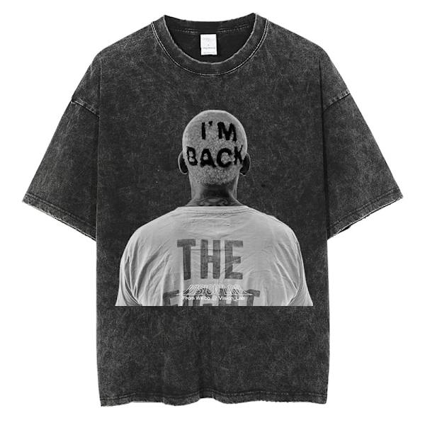 Dennis Rodman Grafisk T-shirt Oversized Sommar Herrkläder Bomull Mode Hip Hop Street Kortärmad T-shirt J291C-Black L