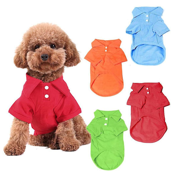 Lemmikkieläinten vaatteet Teddy Kultainen noutaja Vaatteet Koiran vaatteet Teddy Chihuahua Poolopaita 4 kpl) S