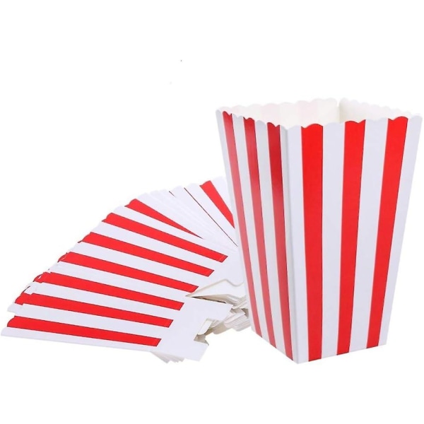 60 kpl punaraidallisia popcorn-laatikoita - karnevaalijuhlat Minipaperiset popcorn- ja karkkisäiliöt, juhlatarvikkeita elokuvailtoille