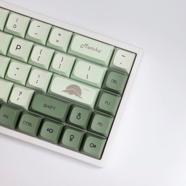 Matcha Grønne Japansk Stil Keycaps 123 Taster XDA Profil Sublimering PBT Keycaps Personliggørelse DIY Matcha Japanese Pack by plastic bag