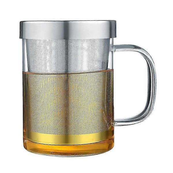 Glas tekande med infuser, løsbladet tekande med infuser, glastekedel med infuser i rustfrit stål