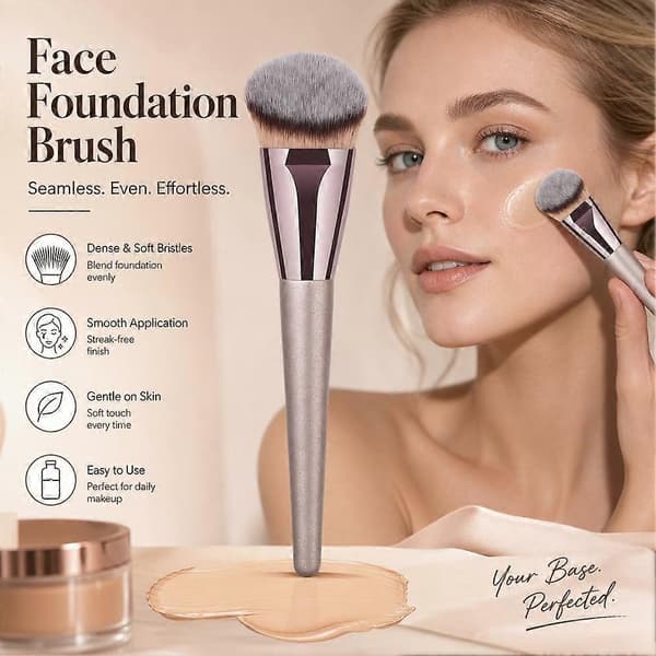 Foundation Makeup Brush - Tett dekning og reise