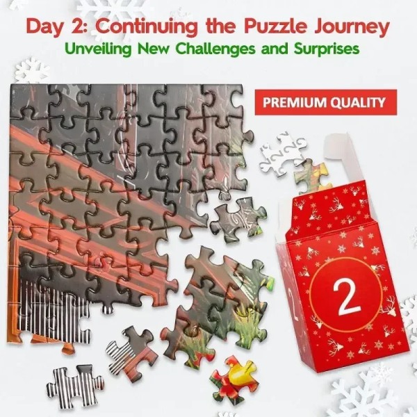 Adventskalender 2023 Julemotiv Puslespill 24 Dagers Julepuslespill Nedtellingskalendere Over 1000 Brikker Puslespill 4