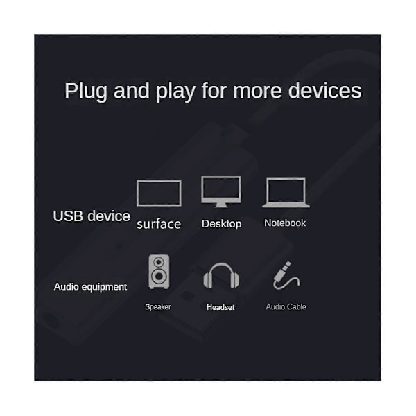 USB Externt Ljudkort USB3.0 Till 3.5mm Jack Audio Mikrofon Hörlursadapter för PC Laptop Ljudkort Silver