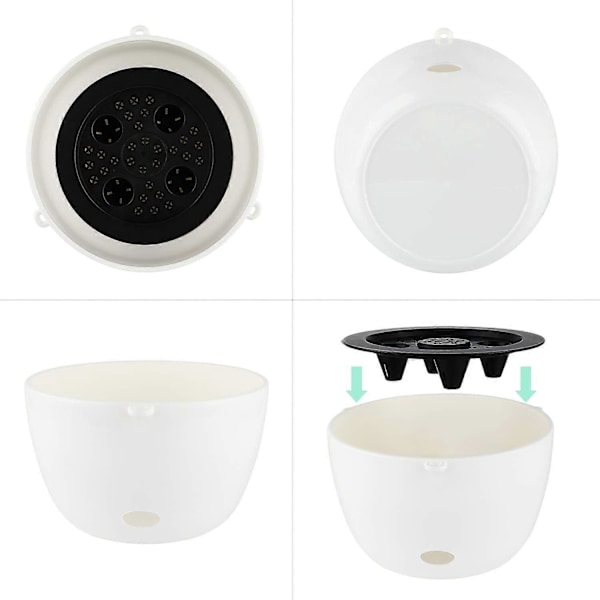 24cm Självbevattnande Planteringskärl - Vit
