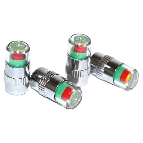 4 x Bilventil Däcklock Dammsensor Hjul Tryck UK Sensor PSI Däck HET Y5T4