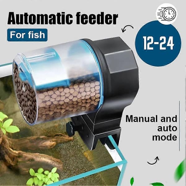 Automatisk fiskefoderautomat med timer til akvarium batteridrevet Yellow
