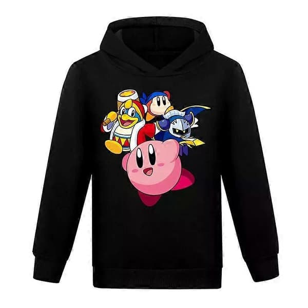 Ny Kirby Gutter Jenter Uformell Hettegenser Barn Langermet Hettegenser Topper Gave black 130