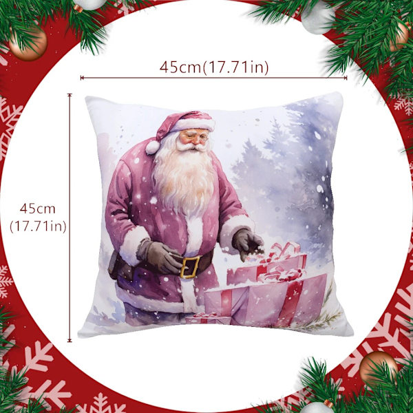 45cm Merry Christmas Putetrekk Putevar Fløyel Jul Kasteputetrekk For Hjemmetema Ornament Nyttår Juledekor 28