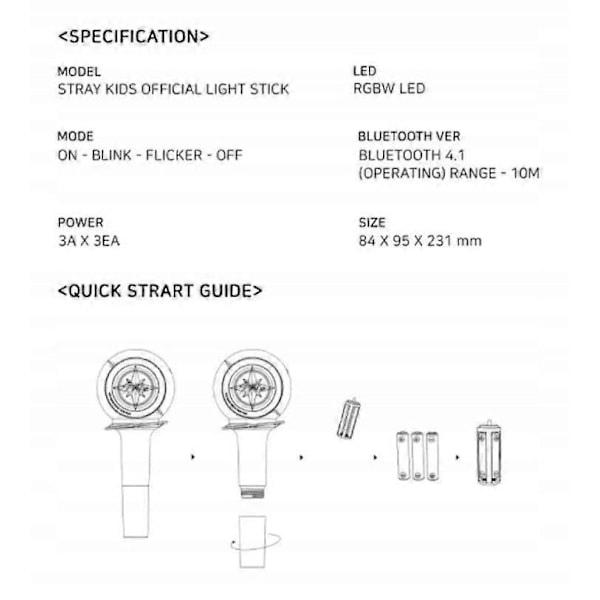 Stray Kids Lightstick Støtter Bluetooth-tilkobling