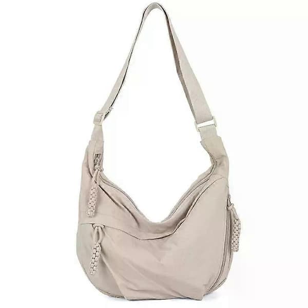 Dame Sling Halvmåneformet Nylon Crossbody Taske Dumpling Taske Brysttaske White