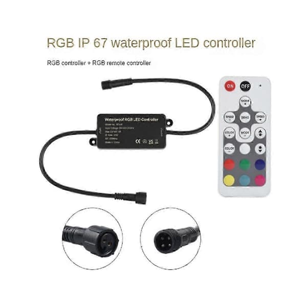 RGB LED Controller Lysdæmper LED Controller DC12-24V, RGB Farverig LED Lys med Lysbjælke Lampe Controller Lysdæmper