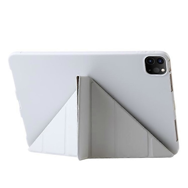 Kompatibel med iPad Pro 13 (2024) Deksel Origami Stativ Auto Sleep / Wake PU Lær+Silikon Nettbrettdeksel Grey