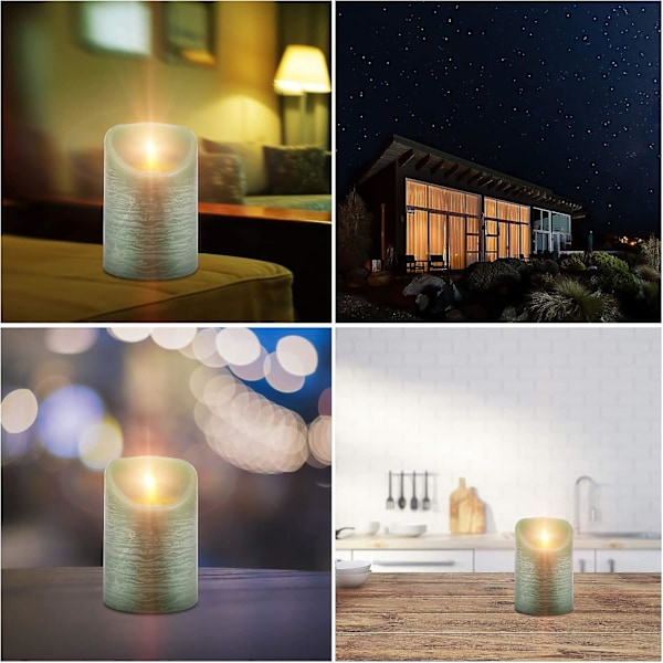 3 st LED Fladdrande Ljus, Med Timer Fjärrkontroll, 7.5x10/12.5/15cm, För Jul Heminredning Bröllop Kyrka Fest Trädgård, LED Elektro