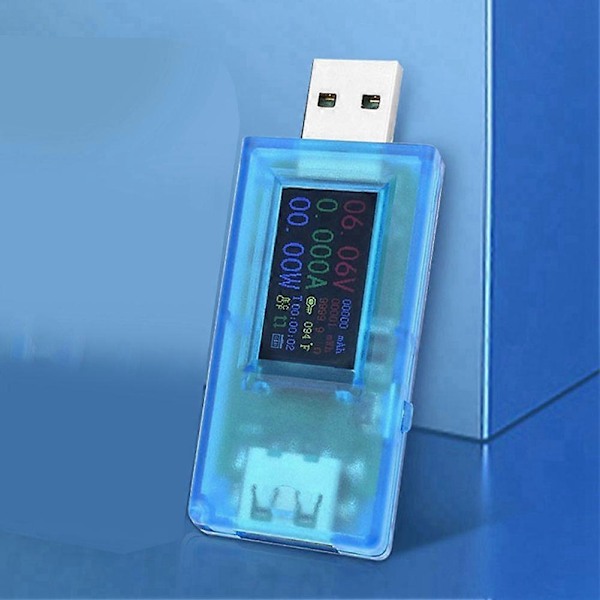 0,96 tum IPS LCD-skärm 13-i-1 Multifunktionell USB-testare Spänning Ström Effektmätare Voltmeter A