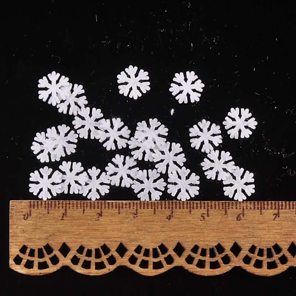 100 stk. 10-30 mm Hvit Filt Snøfnugg Juleklistremerke Ikke-vevd Patch Applikasjoner Håndverk Fest Diy Scrapbooking Dekor Cp2767 10mm