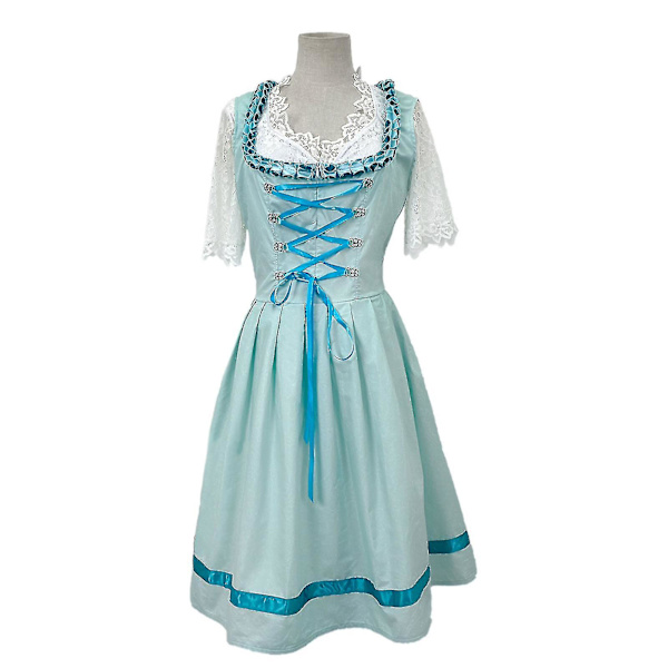 Naisten Oktoberfest-asu Saksalainen Dirndl-mekko Baijerilainen karnevaaliasu, 100% uusi Light green 2XL