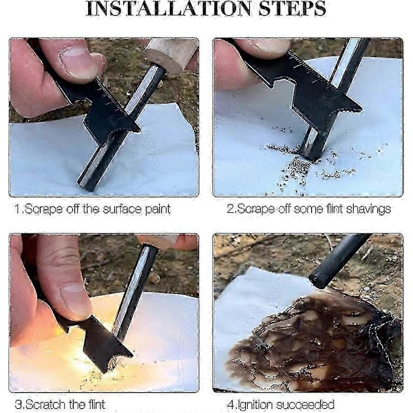 Fire Stone Kit 7 in 1, Selviytymispakkaus - Tulen Sytytin Piikivi Selviytymissytytin, Selviytymispiikivi Erittäin Vahvoihin ja Kuumiin Kipinöihin s202412121325