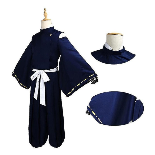 Anime Jujutsu Kaisen Kamo Noritoshi Cosplay Kostume Blå Frakke Kimono Uniform Outfit Herre Halloween Karneval Festdragt Med Paryk Costume Wig L