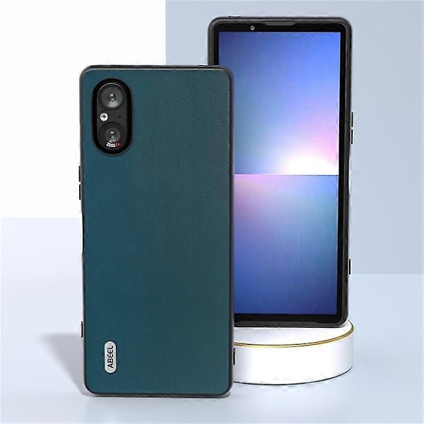 ABEEL Kompatibel til Sony Xperia 5 V Etui PU Læder + Hård PC Glat Beskyttelsescover Green