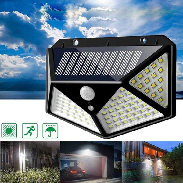 100 LED aurinkovalot, IP65 vedenpitävä ulkokäyttöön - 2 kpl