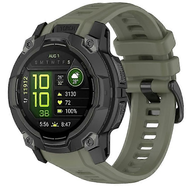26mm Silikonrem Kompatibel med Garmin Instinct 3 Solar / Instinct 3 AMOLED 50mm Erstatningsklokkereim Turquoise